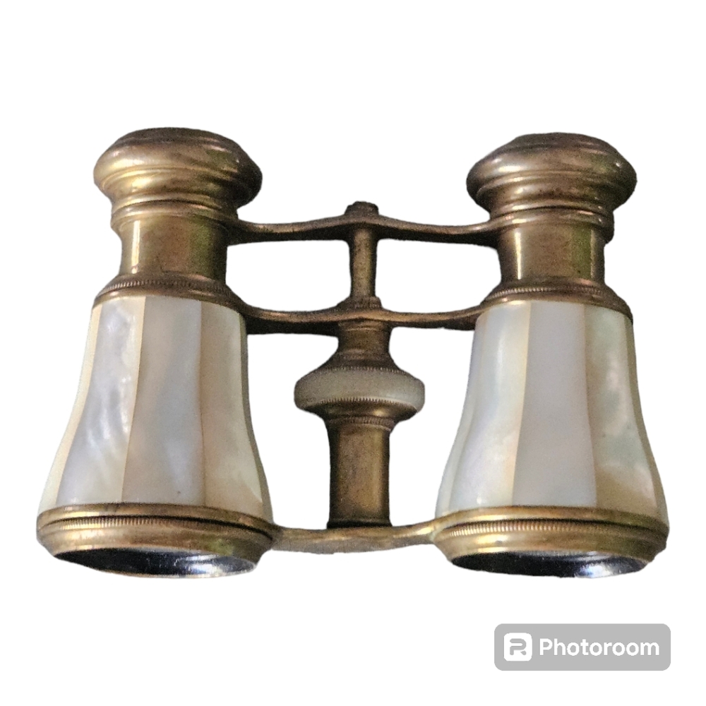 Antique Brass and Mother of Pearl Opera Glasses